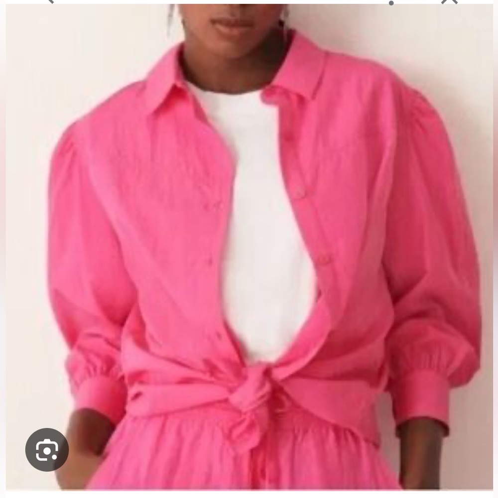 Ba&sh hot pink Fushia oversized button down shirt blouse, size XS/ 2
